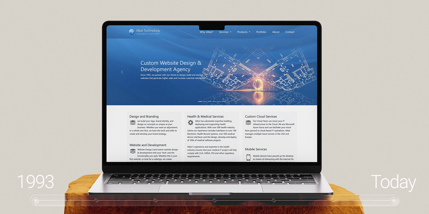 Altair Technology website design time capsule
